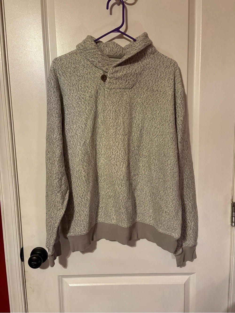 Woman’s Shawl Collar Knit Hoodie Sweater - Light Gray